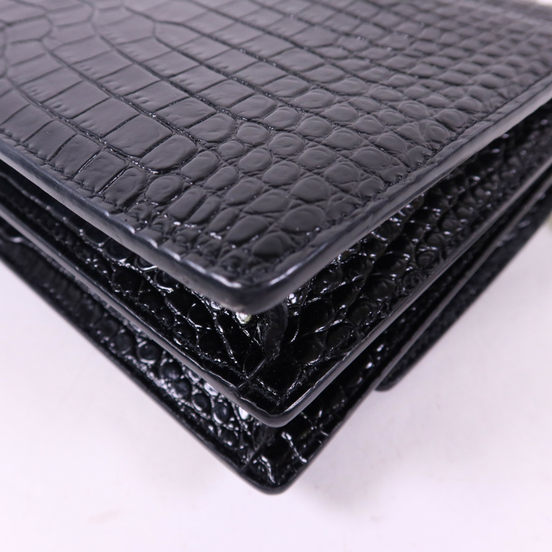 SAINT LAURENT 牛皮皮革Sunset Medium銀扣鏈帶肩背袋-15