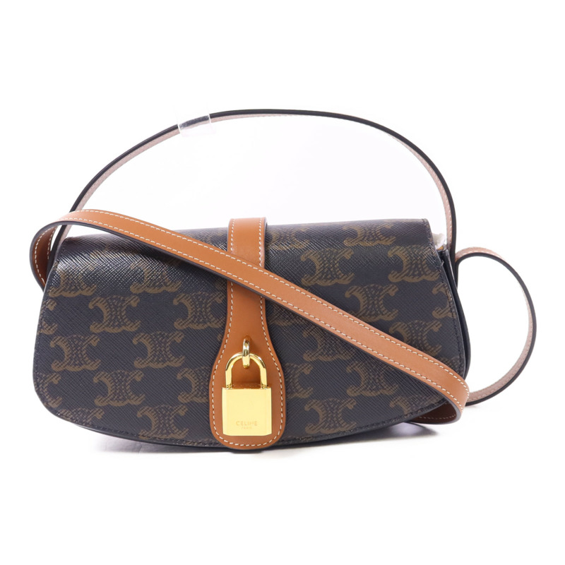 CELINE 塗層帆布Clutch On Strap Bag金扣手挽肩背兩用袋-0