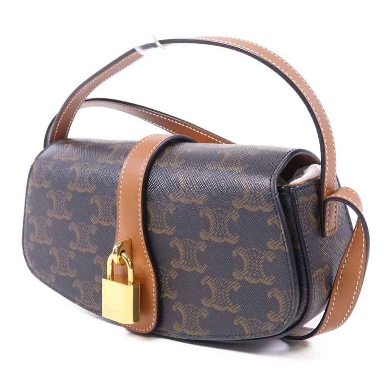 CELINE 塗層帆布Clutch On Strap Bag金扣手挽肩背兩用袋-2