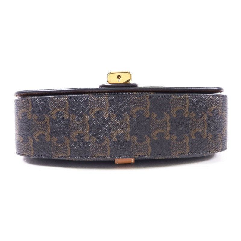 CELINE 塗層帆布Clutch On Strap Bag金扣手挽肩背兩用袋-3