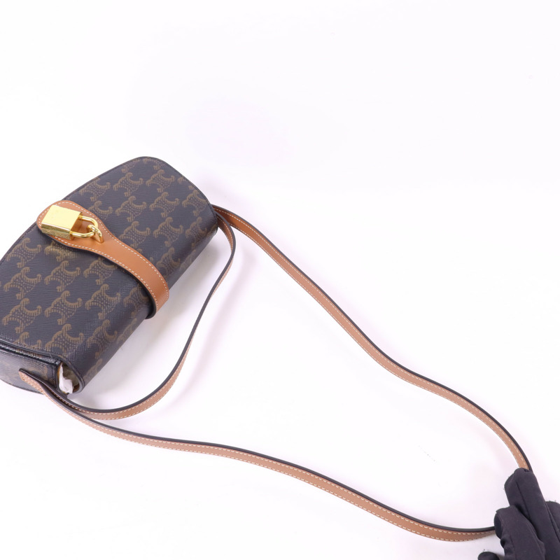 CELINE 塗層帆布Clutch On Strap Bag金扣手挽肩背兩用袋-4