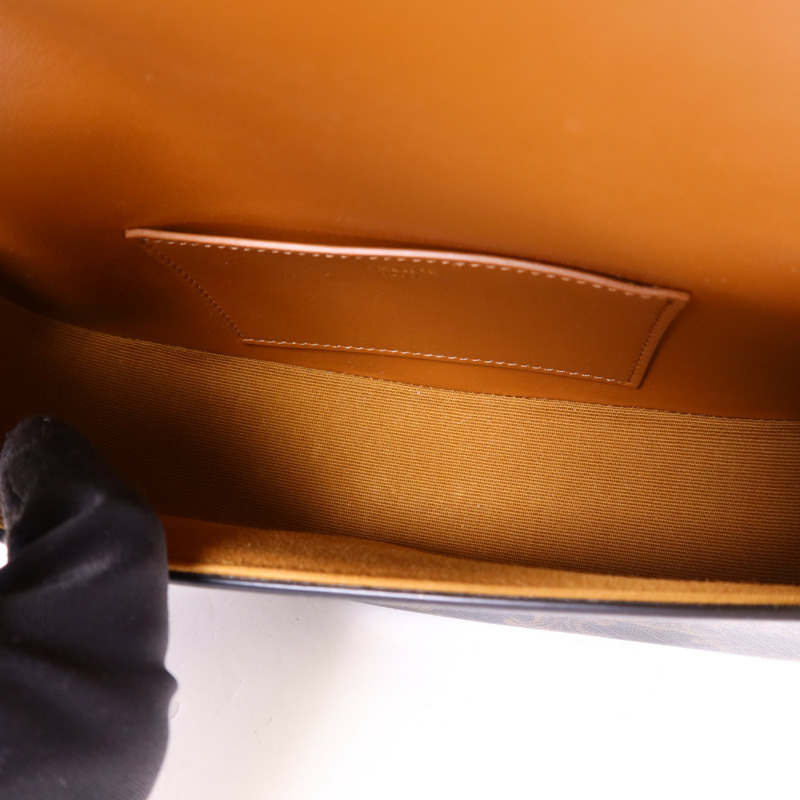 CELINE 塗層帆布Clutch On Strap Bag金扣手挽肩背兩用袋-5