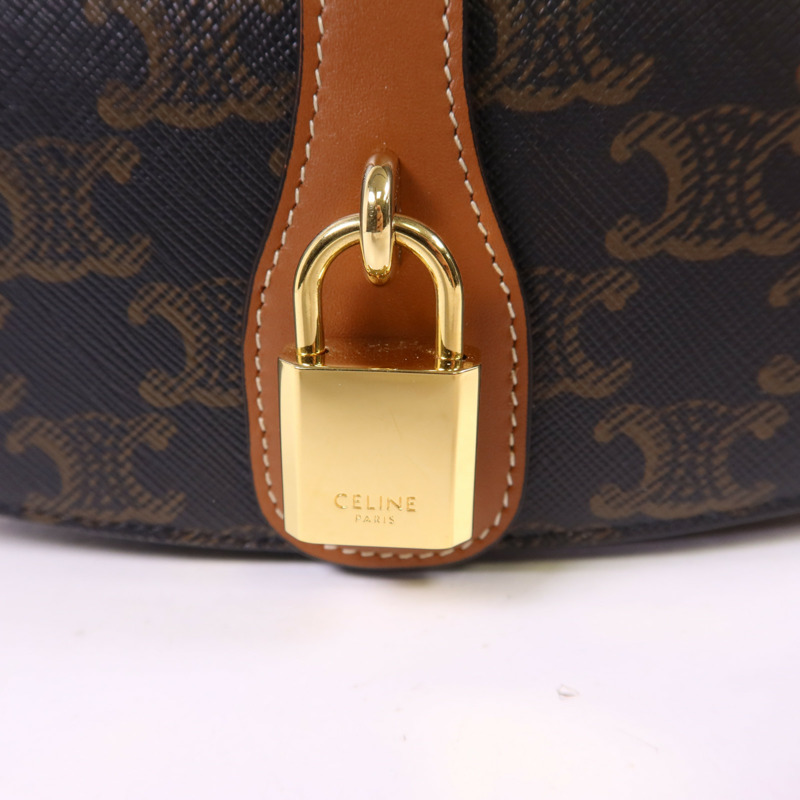 CELINE 塗層帆布Clutch On Strap Bag金扣手挽肩背兩用袋-11