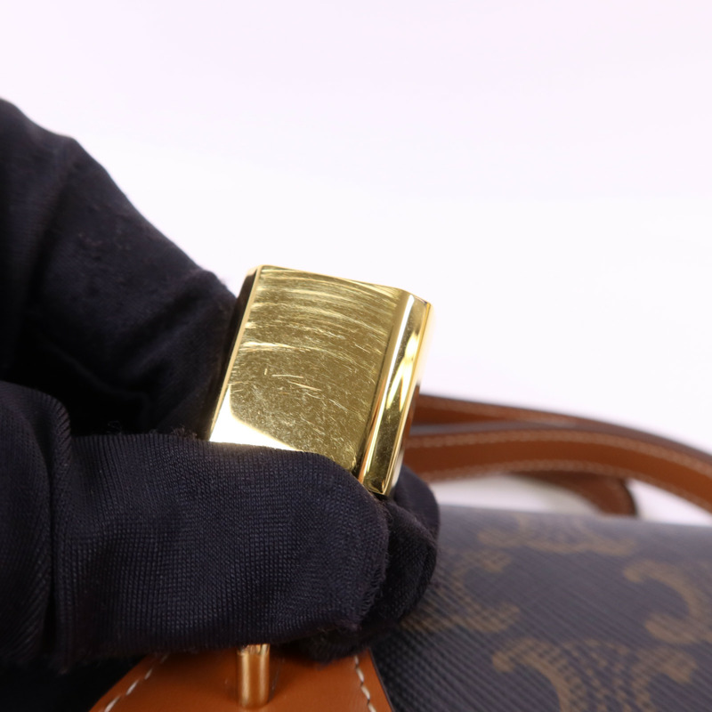 CELINE 塗層帆布Clutch On Strap Bag金扣手挽肩背兩用袋-13