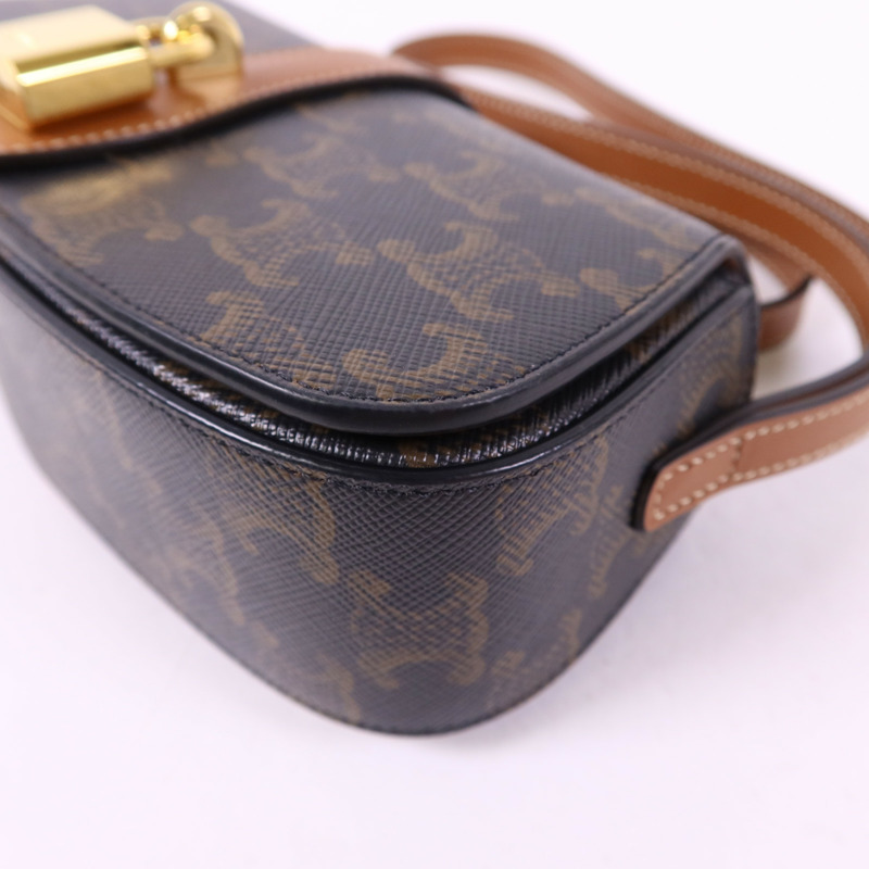 CELINE 塗層帆布Clutch On Strap Bag金扣手挽肩背兩用袋-14