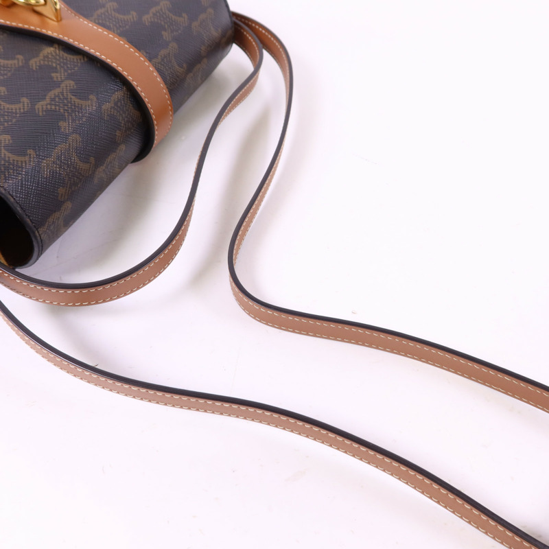 CELINE 塗層帆布Clutch On Strap Bag金扣手挽肩背兩用袋-18