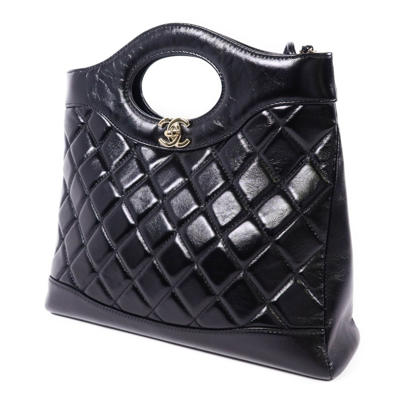 CHANEL 牛皮皮革Mini 31金扣手挽肩背兩用袋-1