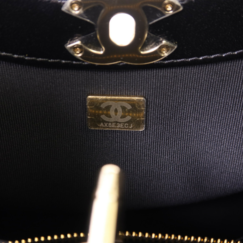 CHANEL 牛皮皮革Mini 31金扣手挽肩背兩用袋-7