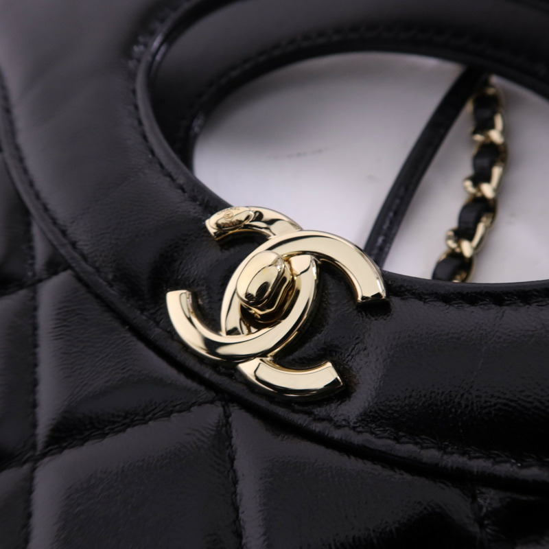 CHANEL 牛皮皮革Mini 31金扣手挽肩背兩用袋-8