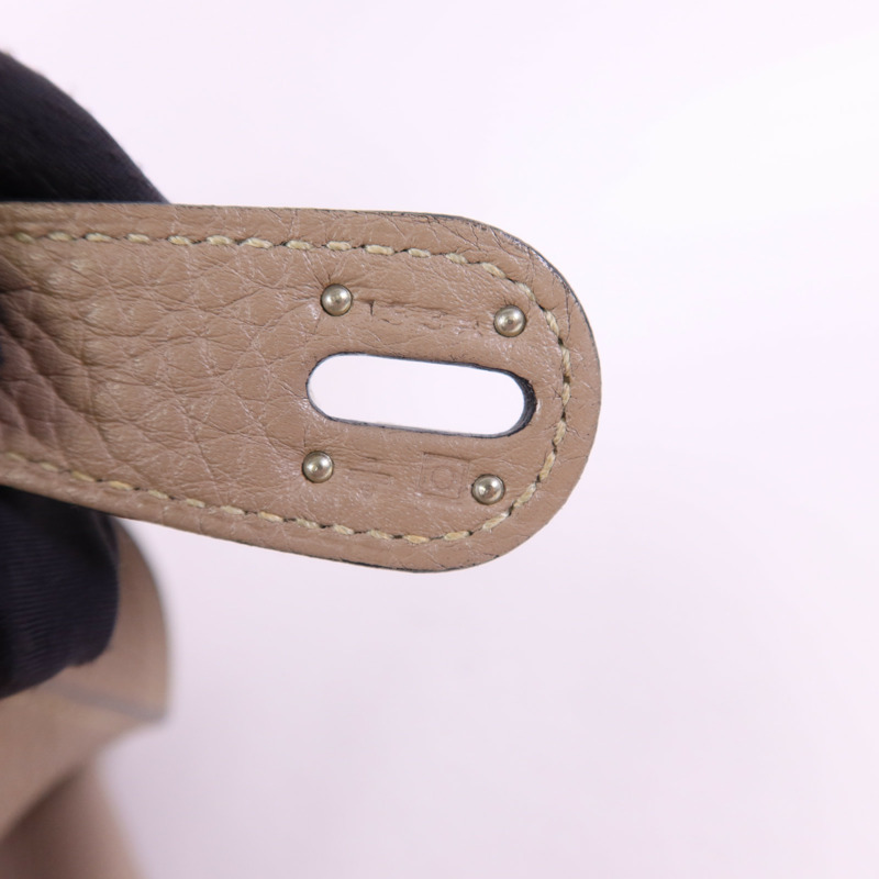 HERMES Clemence皮革Lindy 34銀扣手挽肩背兩用袋Gris Tourterelle-7