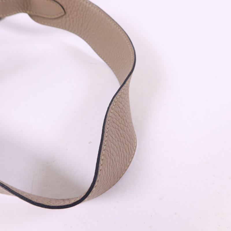 HERMES Clemence皮革Lindy 34銀扣手挽肩背兩用袋Gris Tourterelle-13