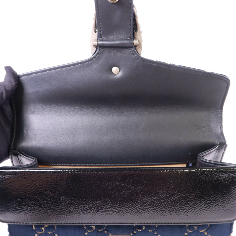 GUCCI 天鵝絨Dionysus Shoulder Bag銀扣鏈帶肩背袋-7