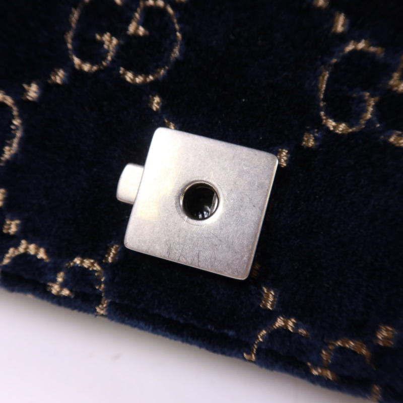 GUCCI 天鵝絨Dionysus Shoulder Bag銀扣鏈帶肩背袋-12