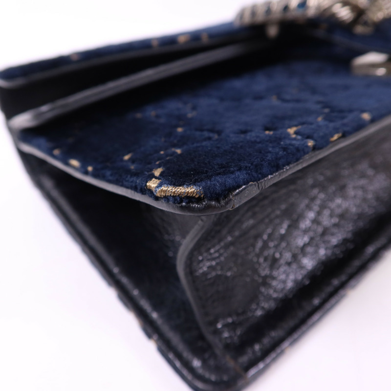 GUCCI 天鵝絨Dionysus Shoulder Bag銀扣鏈帶肩背袋-18