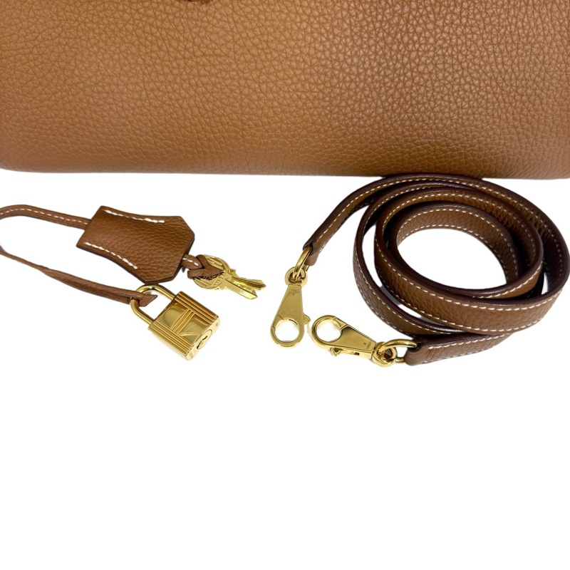 ［4539］Hermès 愛馬仕 Kelly 28 金棕色 手提包 TOGO皮 金扣-5