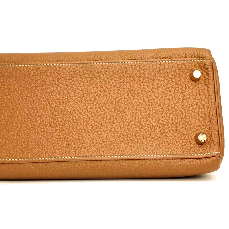 ［4539］Hermès 愛馬仕 Kelly 28 金棕色 手提包 TOGO皮 金扣-7