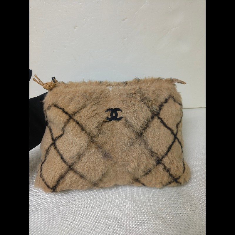 ㊣✨CHANEL✨（贈背帶）香奈兒 老香 小香 奶茶色 毛毛 異材質 稀有 毛毛包 手提包 腋下包 肩背包/二手包/二手精品🌳二手樹屋🌳-1