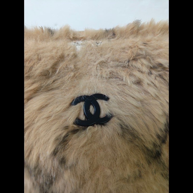 ㊣✨CHANEL✨（贈背帶）香奈兒 老香 小香 奶茶色 毛毛 異材質 稀有 毛毛包 手提包 腋下包 肩背包/二手包/二手精品🌳二手樹屋🌳-8