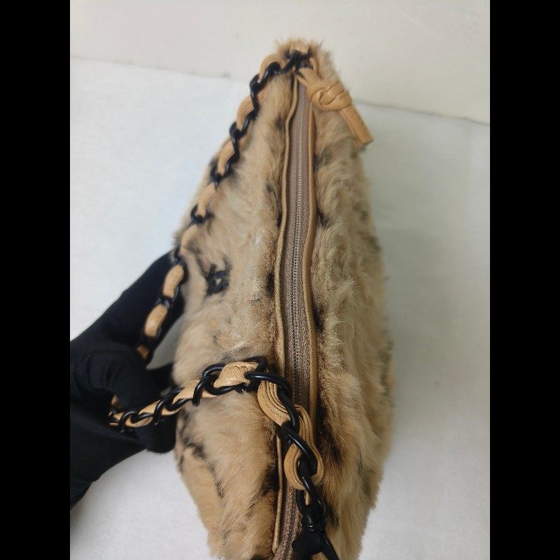 ㊣✨CHANEL✨（贈背帶）香奈兒 老香 小香 奶茶色 毛毛 異材質 稀有 毛毛包 手提包 腋下包 肩背包/二手包/二手精品🌳二手樹屋🌳-14