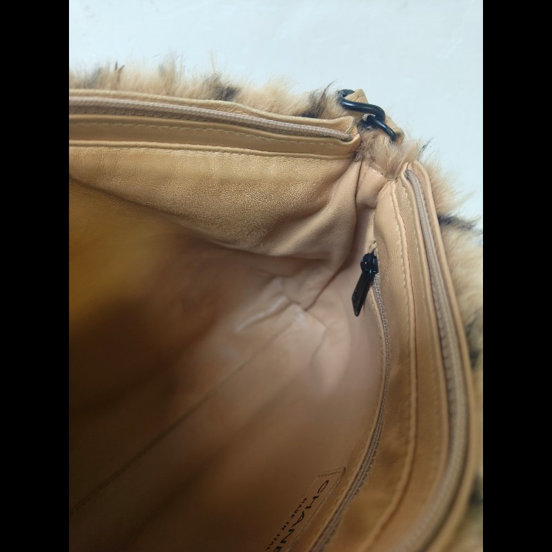 ㊣✨CHANEL✨（贈背帶）香奈兒 老香 小香 奶茶色 毛毛 異材質 稀有 毛毛包 手提包 腋下包 肩背包/二手包/二手精品🌳二手樹屋🌳-22