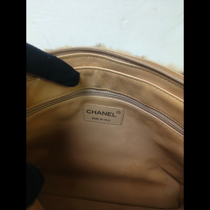 ㊣✨CHANEL✨（贈背帶）香奈兒 老香 小香 奶茶色 毛毛 異材質 稀有 毛毛包 手提包 腋下包 肩背包/二手包/二手精品🌳二手樹屋🌳-23
