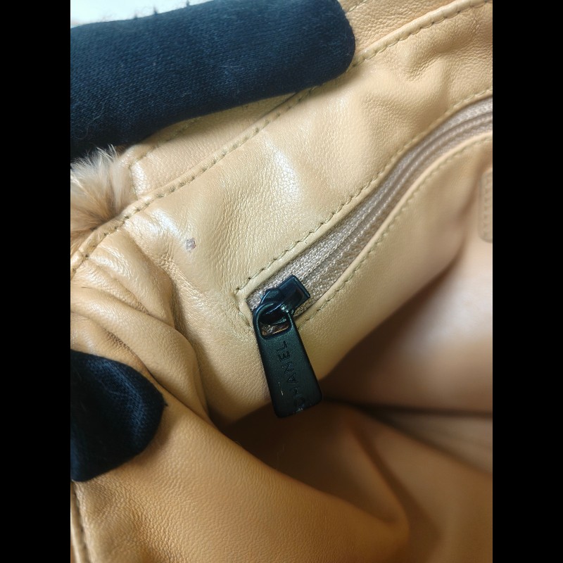 ㊣✨CHANEL✨（贈背帶）香奈兒 老香 小香 奶茶色 毛毛 異材質 稀有 毛毛包 手提包 腋下包 肩背包/二手包/二手精品🌳二手樹屋🌳-27