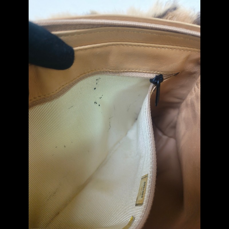 ㊣✨CHANEL✨（贈背帶）香奈兒 老香 小香 奶茶色 毛毛 異材質 稀有 毛毛包 手提包 腋下包 肩背包/二手包/二手精品🌳二手樹屋🌳-29