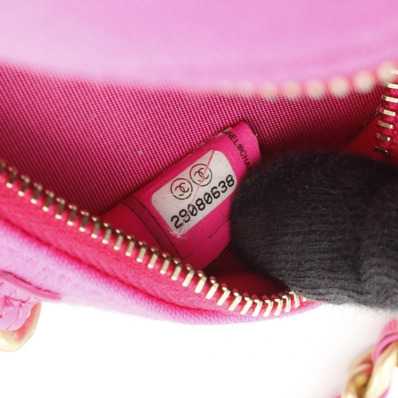 香奈兒 COCO 標誌圓形迷你鏈條肩包，粉紅色，二手，斜背包，女士款-4