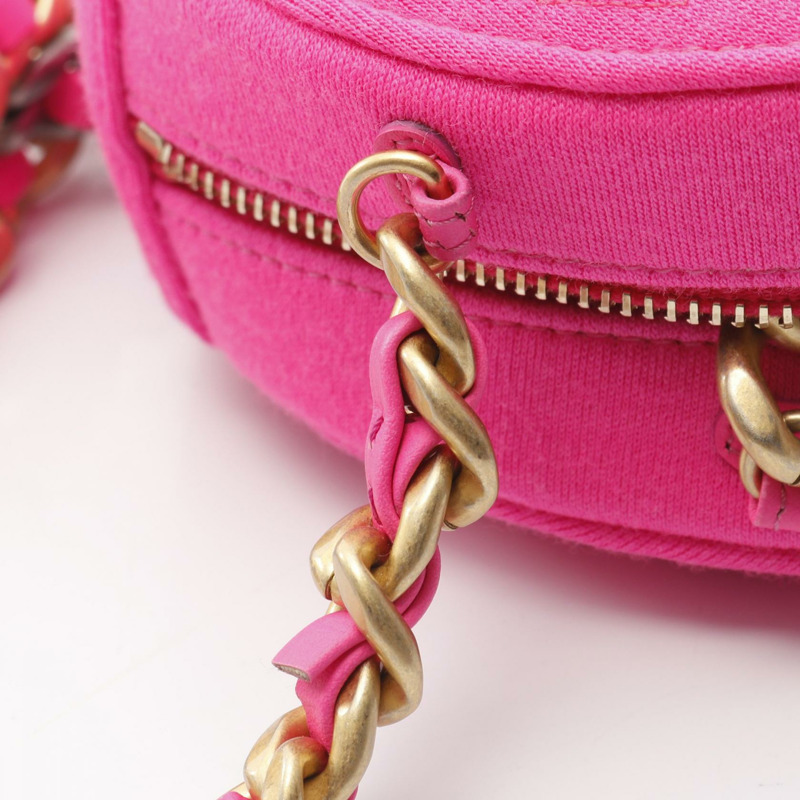 香奈兒 COCO 標誌圓形迷你鏈條肩包，粉紅色，二手，斜背包，女士款-7