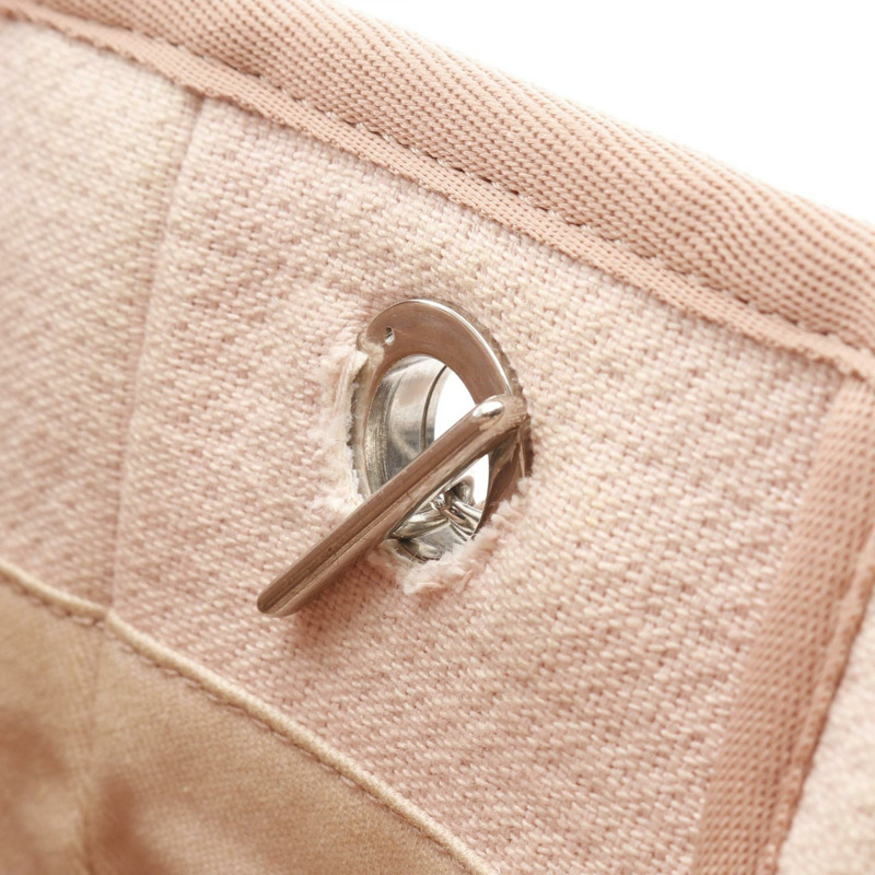 香奈兒 Deauville PM 鏈條肩背包 帆布皮革 粉紅色 二手 女士 SHW-7