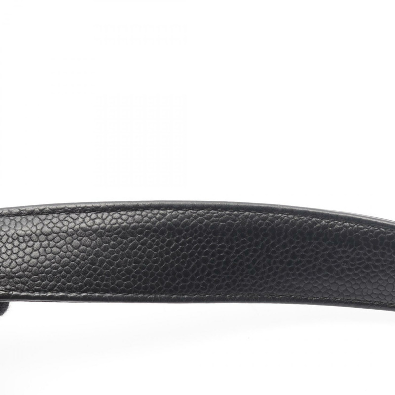 香奈兒 (CHANEL) Matelasse Grand Shopping GST 鏈條手提包，黑色皮革，二手女士 CC-10