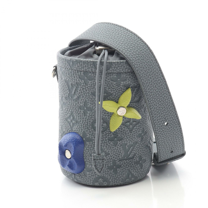 路易威登 Chalk Pouch 單肩包 M81572 Taurillon 皮革 灰色 二手 男士-0