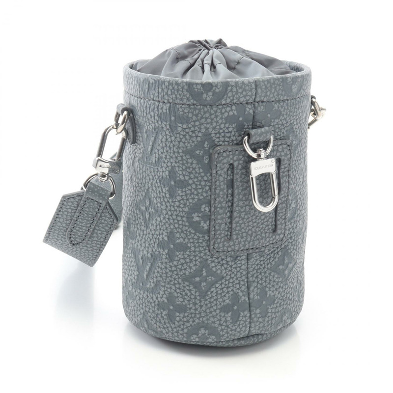 路易威登 Chalk Pouch 單肩包 M81572 Taurillon 皮革 灰色 二手 男士-1