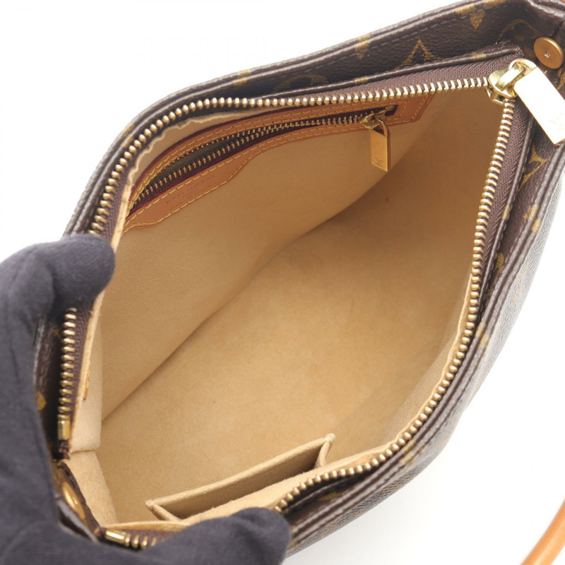 路易威登 Looping MM 單肩包 M51146 PMonogram 皮革棕色二手女士-2