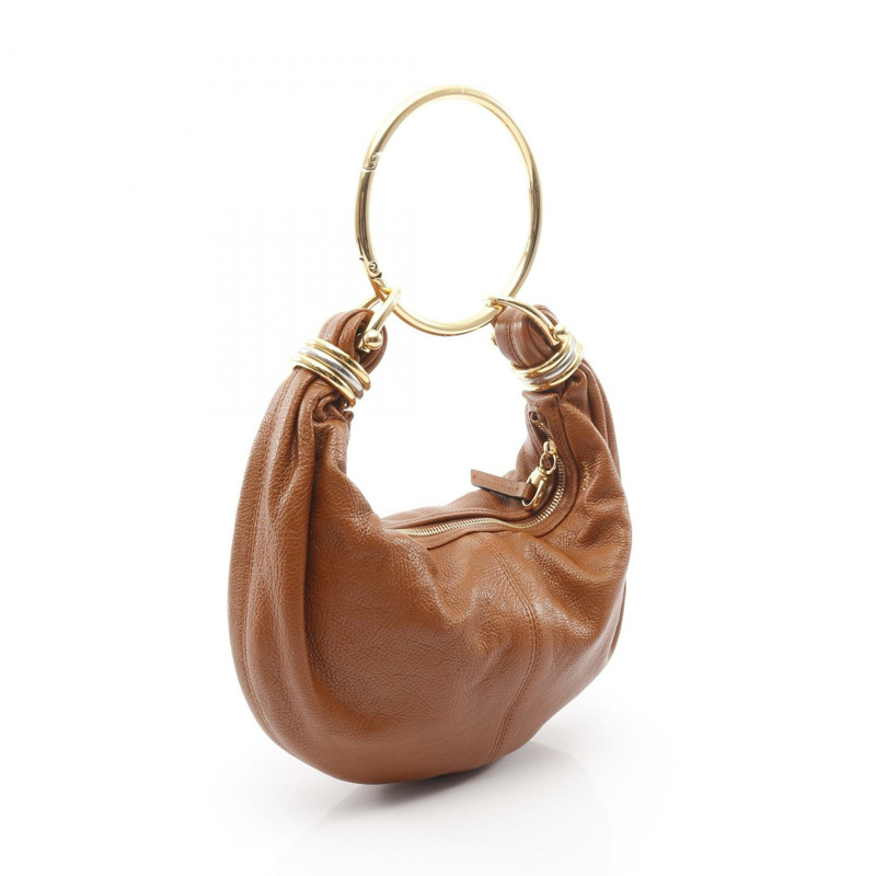 Chloe 手環式單肩小號手提包 CHC24AS611N7226M 棕色皮革二手-1