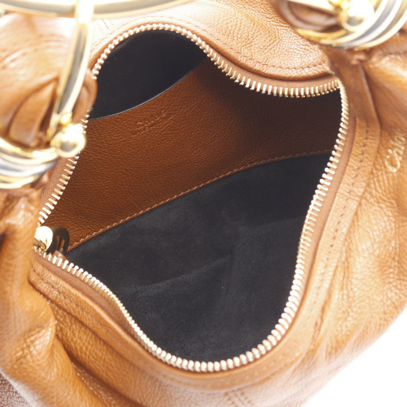 Chloe 手環式單肩小號手提包 CHC24AS611N7226M 棕色皮革二手-2