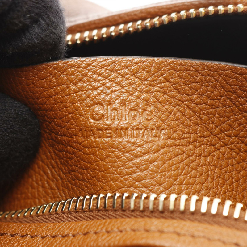 Chloe 手環式單肩小號手提包 CHC24AS611N7226M 棕色皮革二手-3