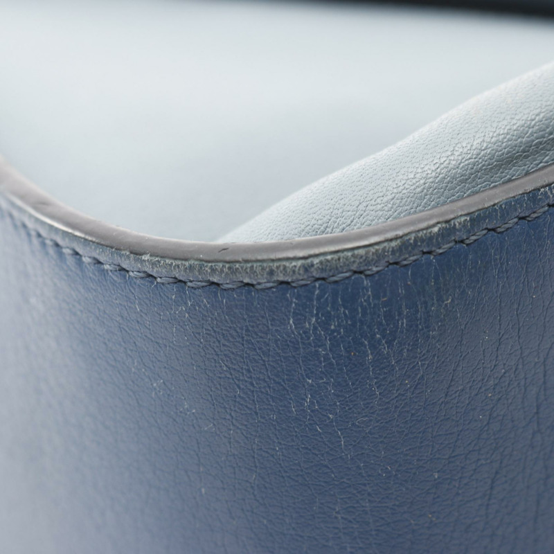 LOEWE HAMMOCK 中型三色肩背包，皮革材質，藍色，二手女款-9