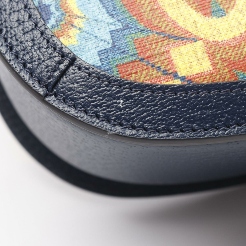 GUCCI Bamboo 1947 GG logo 兩用肩包 678489 帆布 橘色 海軍藍 二手-8