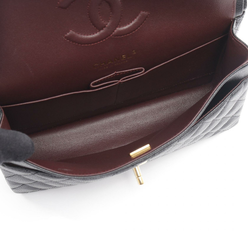 香奈兒 (CHANEL) Matelasse 雙蓋鏈條肩背包 A01112 黑色皮革 GHW 二手 CC-2