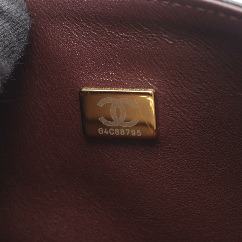 香奈兒 (CHANEL) Matelasse 雙蓋鏈條肩背包 A01112 黑色皮革 GHW 二手 CC-4