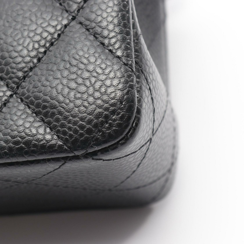 香奈兒 (CHANEL) Matelasse 雙蓋鏈條肩背包 A01112 黑色皮革 GHW 二手 CC-7