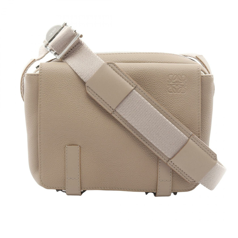 LOEWE 軍裝斜背包 XS 肩背包 B553A72X22 皮革 米色 二手-0
