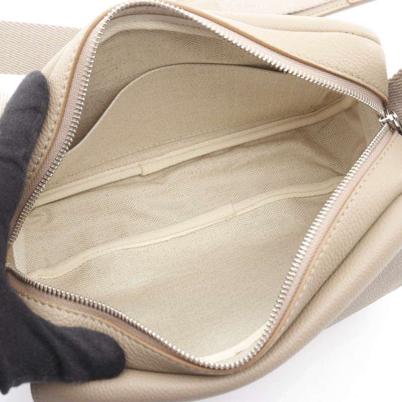 LOEWE 軍裝斜背包 XS 肩背包 B553A72X22 皮革 米色 二手-2