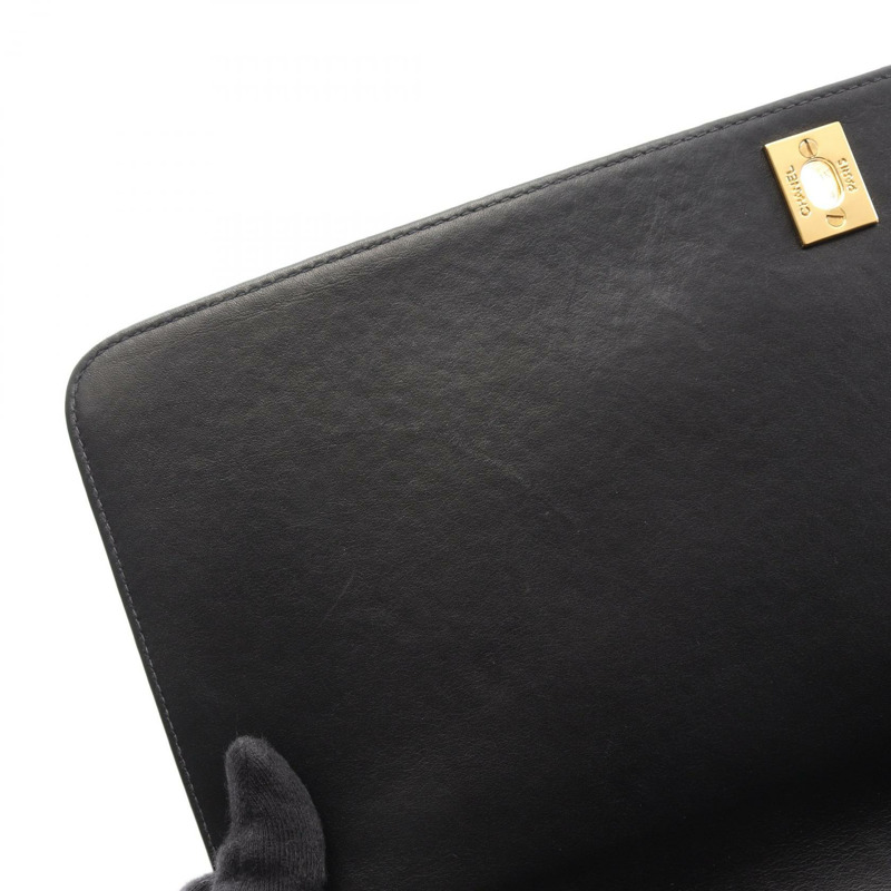 香奈兒 Jumbo Matelasse 單翻蓋鏈條肩背包，羊皮材質，黑色，二手 CC-7