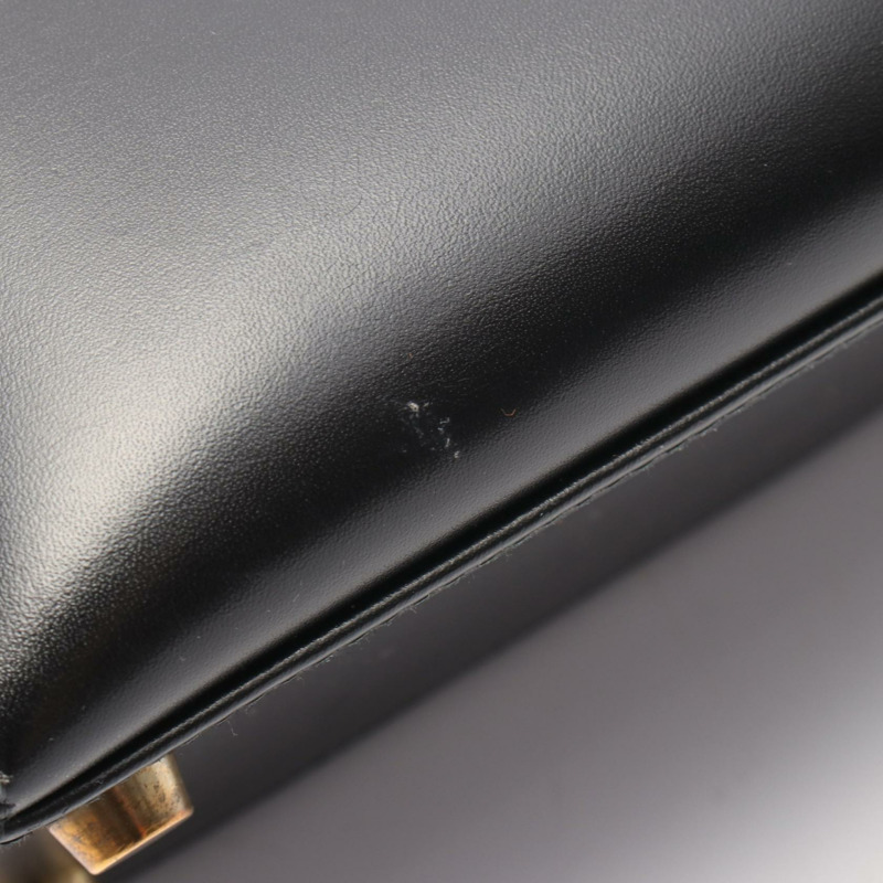 愛馬仕 Kelly 28 單肩手提包，Box 小牛皮，黑色，二手，女士，金色五金-9
