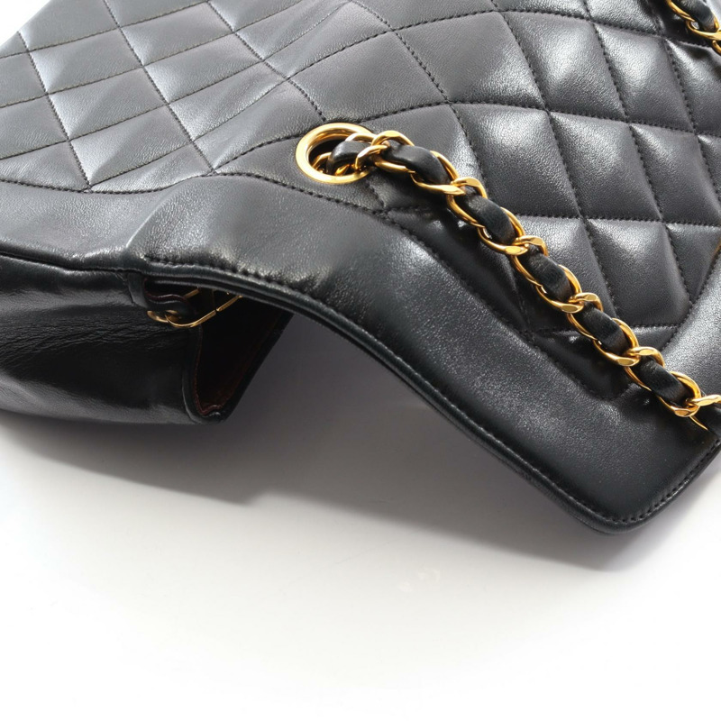 香奈兒 (CHANEL) 絎縫 Diana 翻蓋單肩包,羊皮材質,黑色,二手,金色五金,女士款-7