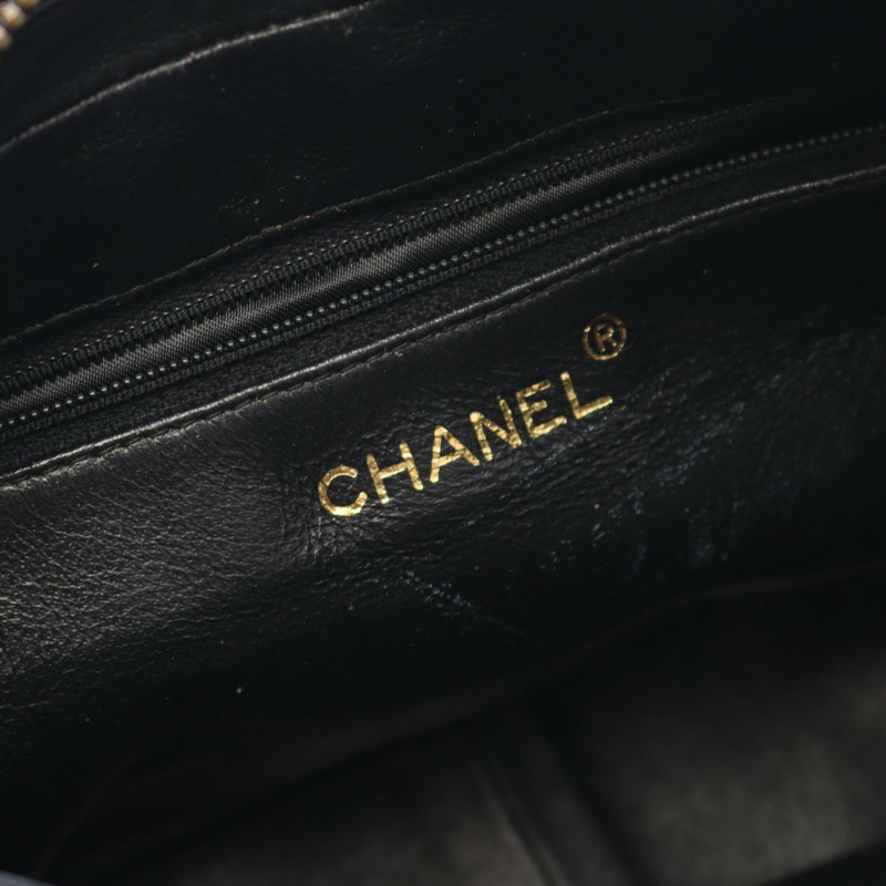 香奈兒 (CHANEL) 絎縫鏈條單肩包，羊皮材質，黑色，二手，女士款，金色五金-3