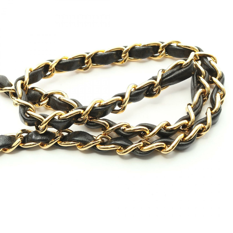 香奈兒 (CHANEL) Matelasse 單蓋肩背包，羊皮材質，黑色，二手，金色五金，CC-10