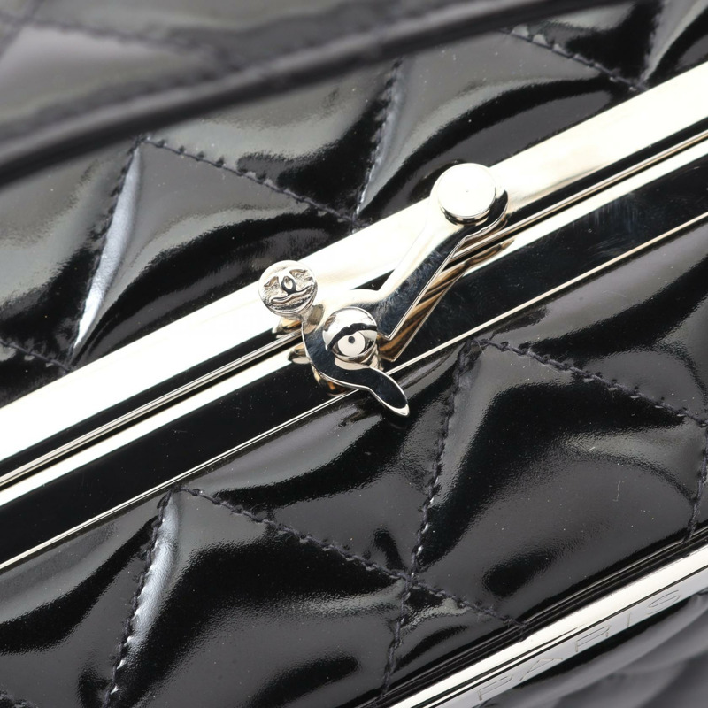 香奈兒 (CHANEL) Matelasse 手提包 06857 黑色漆皮二手女士 SHW CC Coco-5